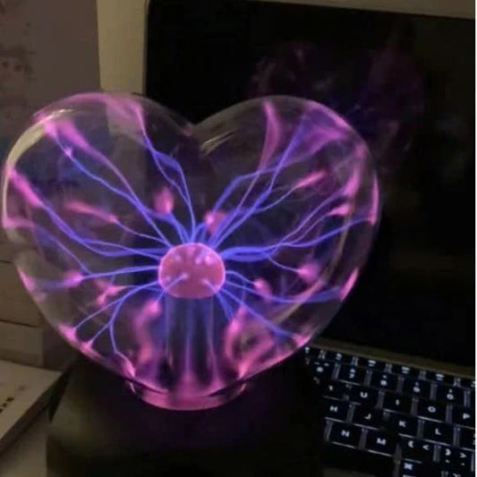 Love Heart Shape Magic Plasma Ball Lamp,Touch and Sound Sensitive Interactive USB Powered Plasma Lamp Nebula Sphere Globe, Science Educational Gift for Parties Bedroom