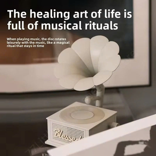 Retro phonograph multifunctional wireless Bluetooth speaker helps sleep white noise ambient light music player supports AUX/TF